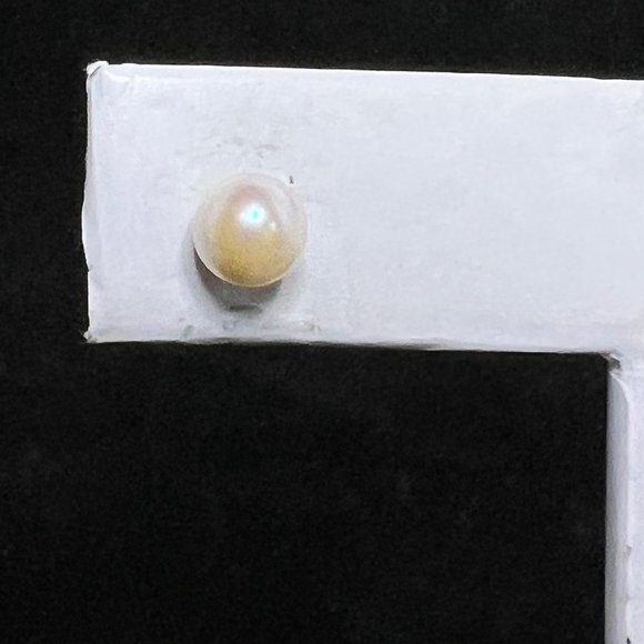 Vintage 14k Yellow Gold Pierced Stud Pearl Earrings (3191) - Picture 3 of 11